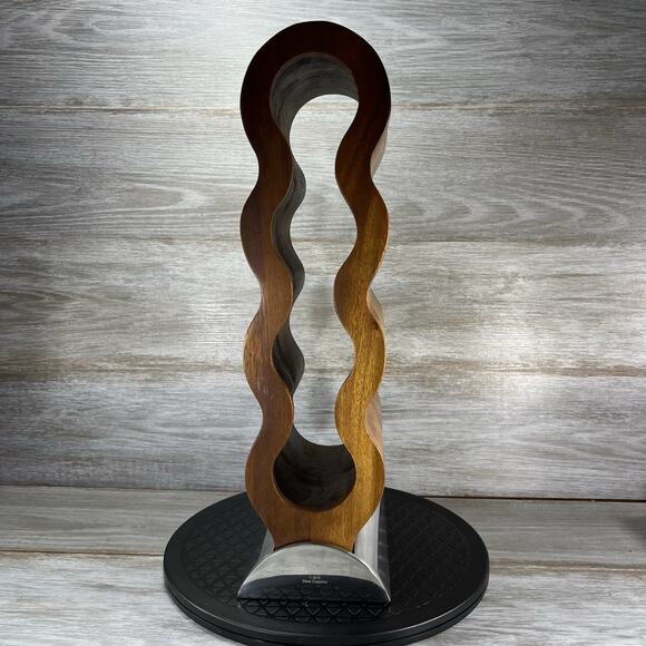 Nambé Curvo Wooden Wine Rack - Picture 4 of 8